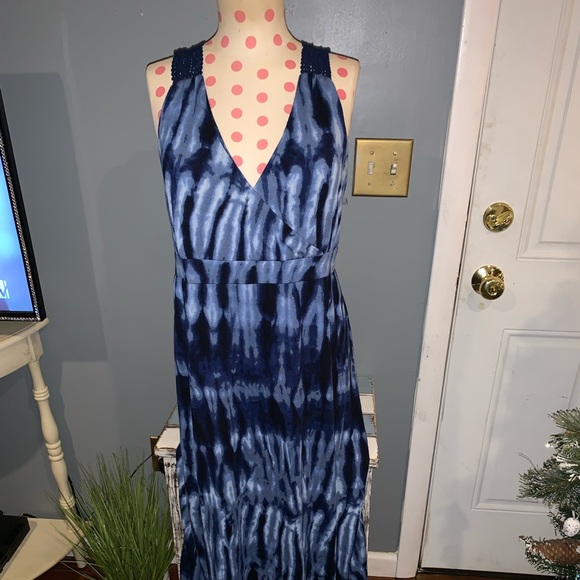 TIE DYE LACE MAXI DRESS SZ LARGE - Picture 6 of 8